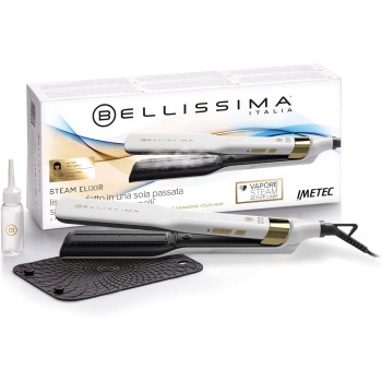 Imetec Bellissima 11808 Steam elixir professzionális gőzölős hajvasaló argánolajjal átitatott kerámiával, 4 hőmérséklet