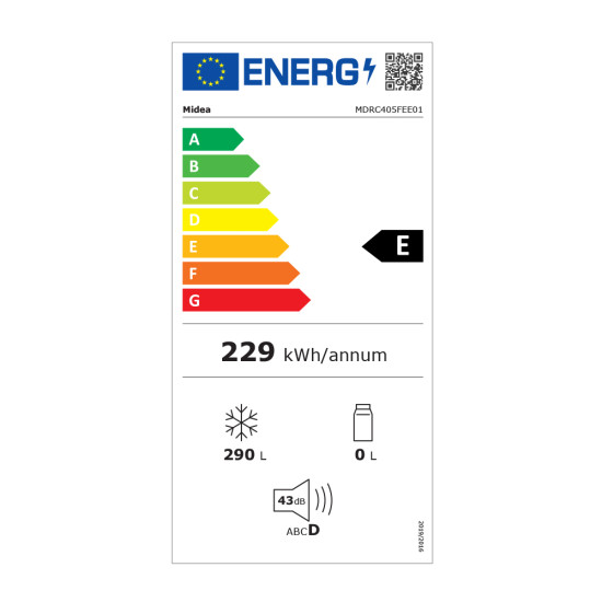 Midea MDRC405FEE01 fagyasztóláda 290L, 5év garancia LCD kijelző 85 X 111,5 X 67 cm 