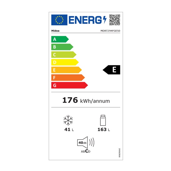 Midea MDRT294FGE50 5év garancia inox felülfagyasztós kombinált hűtőszekrény, 143X55X55cm