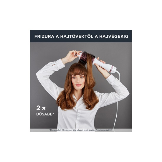 Rowenta CF6130F0 3D Volumizer forró levegős hajkefe 800W XL méretű kefe, 3 szárító és formázó funkció, Ionizálás, Gyorsmelegítés, Szárítás, Göndörítés, Hőmérséklet szabályozás, Légáramlás szabályozás