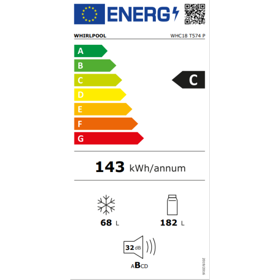 Whirlpool WHC18 T574 P beépíthető Total No Frost alulfagyasztós kombinált hűtőszekrény, MultiFreshbox, Fresh Box+, C kat.,LED kijelző, vakáció mód, Metal Multi flowPrémium belső 177x54x54,5 cm