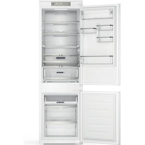 Whirlpool WHC18 T574 P beépíthető Total No Frost alulfagyasztós kombinált hűtőszekrény, MultiFreshbox, Fresh Box+, C kat.,LED kijelző, vakáció mód, Metal Multi flowPrémium belső 177x54x54,5 cm