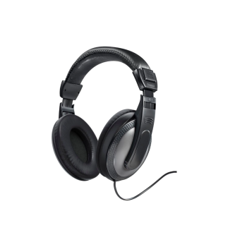 Hama SHELL Sztereó TV fejhallgató 6m vezetékkel, hangerő szabályzóval fekete/ezüst