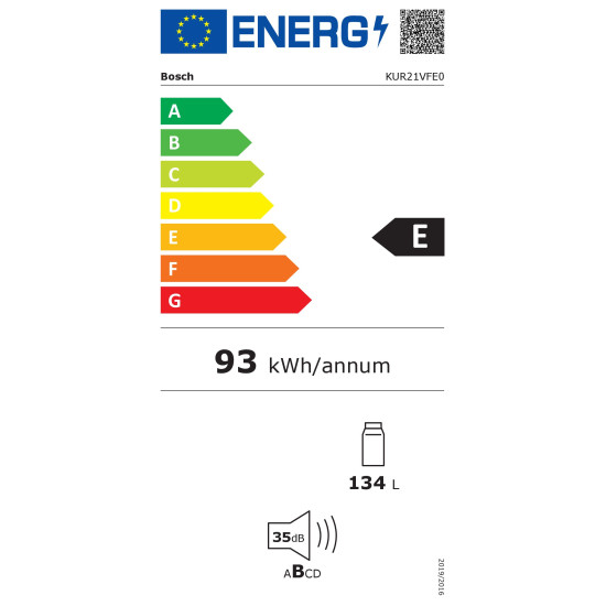 Bosch KUR21VFE0 pult aláépíthető hűtőszekrény, 82 x 60 cm