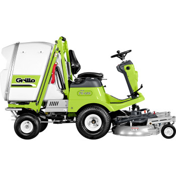 Grillo FD 450 2WD magas ürítésű frontkaszás fűnyíró traktor hidrosztatikus váltóval,113cm-es első vágoasztallal és 170cm-es magasságig emelhető gyűjtő kosárral