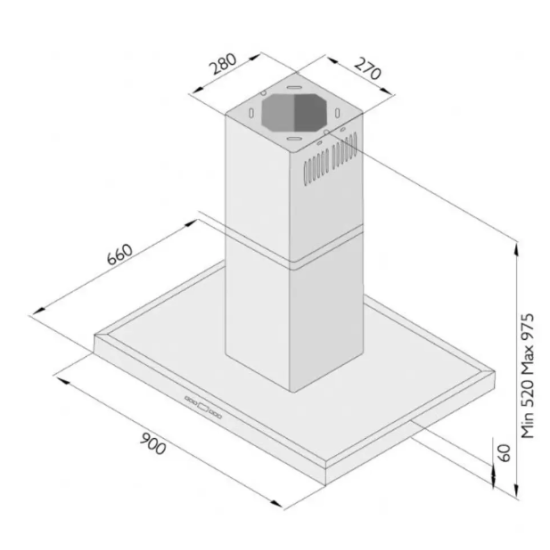 SILVERLINE 4110 ISOLA VETRO 90cm SZIGET INOX elszívó 4110.9.652.02