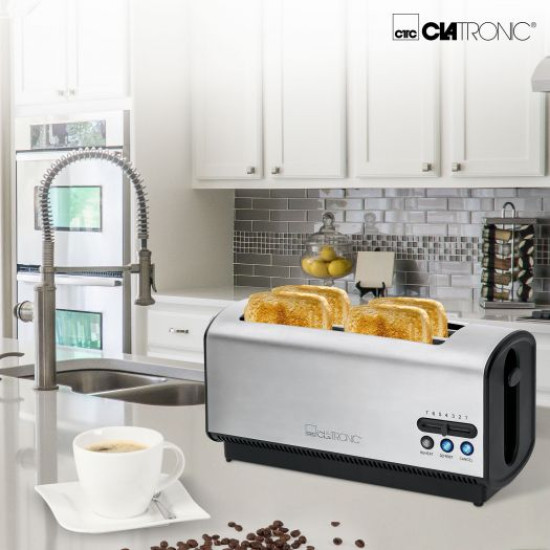 Clatronic TA 3687 hosszú szeletes kenyérpirító inox TA3687