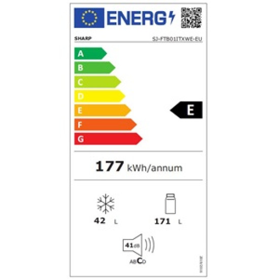 Sharp SJ-FTB01ITXWE-EU felülfagyasztós kombinált hűtőszekrény,145cm magas,SJFTB01ITXWEEU