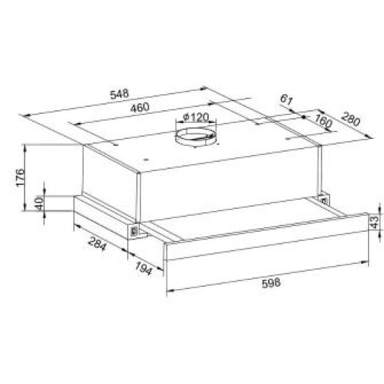 Amica OTP6233W fehér beépíthető 60cm teleszkópos elszívó