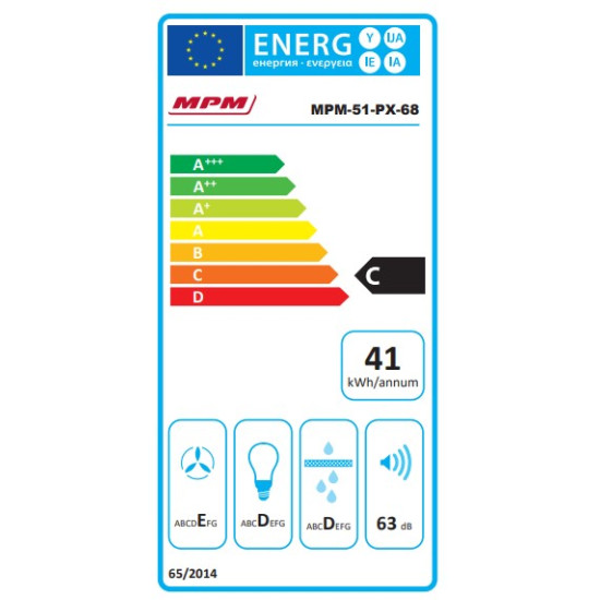 MPM-51-PX-68 konyhai elszívó fehér 50cm 