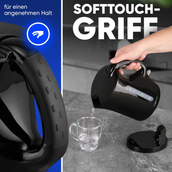 Clatronic WK 3819 vízforraló, 1.7, 2200W, fekete szín 