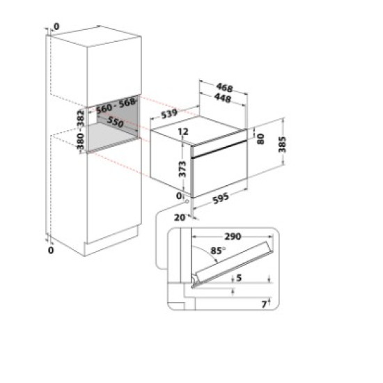 Whirlpool WMD54MBG beépíthető mikrohullámú sütő, 31L, 1000W, Crisp funkció, 59.5x46.8x38.5 cm, urban beige szín 