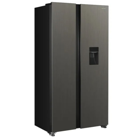 MPM side by side hűtőszekrény fagyasztóval MPM-439-SBS-15ND,288/151L,fekete, vízadagolóval, No Frost funkcióval, 90x59x177 cm 