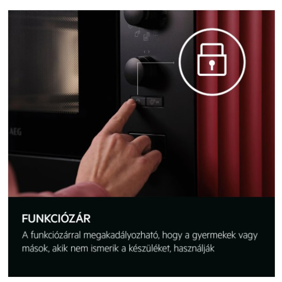 AEG OS5GM251EB beépíthető fekete 23 literes mikrohullámú sütő grilles, érintővezérléssel 