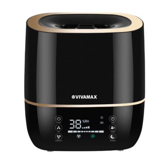 Vivamax GYVH59 multifunkciós ultrahangos párásító 5l-es víztartállyal, fekete/arany szín  