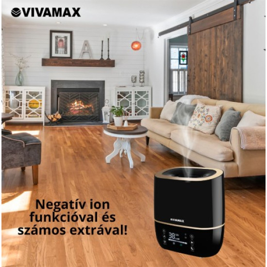 Vivamax GYVH59 multifunkciós ultrahangos párásító 5l-es víztartállyal, fekete/arany szín  