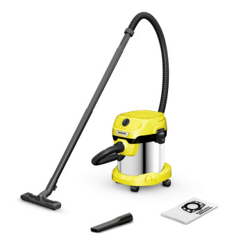 Karcher WD 2 PLUS S V-15/4/18 1.628-050.0 száraz és nedves porszívó, 1000W, sárga/inox szín 