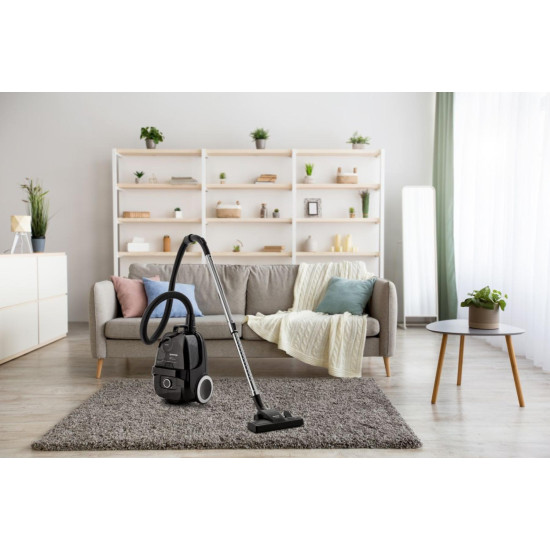 Gorenje VCE01G4AEBK porzsákos porszívó, 800W, fekete szín 