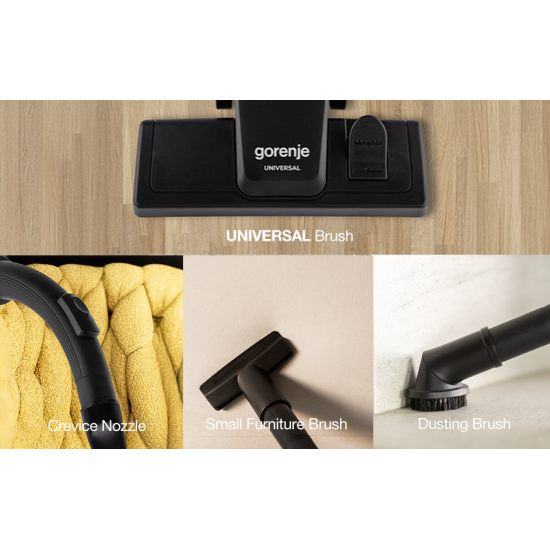 Gorenje VCE01G4AEBK porzsákos porszívó, 800W, fekete szín 