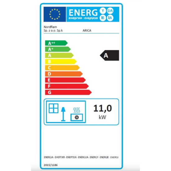 Nordflam Arica ECO öntvény kandalló 3 üveggel 11kW