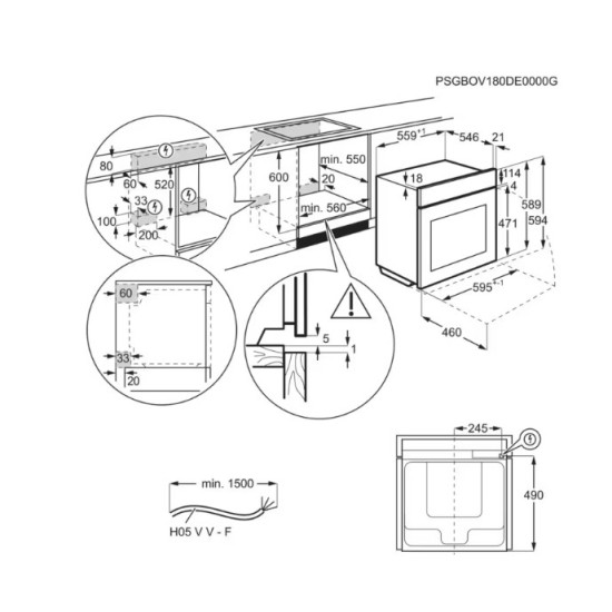 AEG BPE558370M SteamBake pirolitikus beépíthető sütő, 71L, 59.5x56.7x59.4 cm, inox 