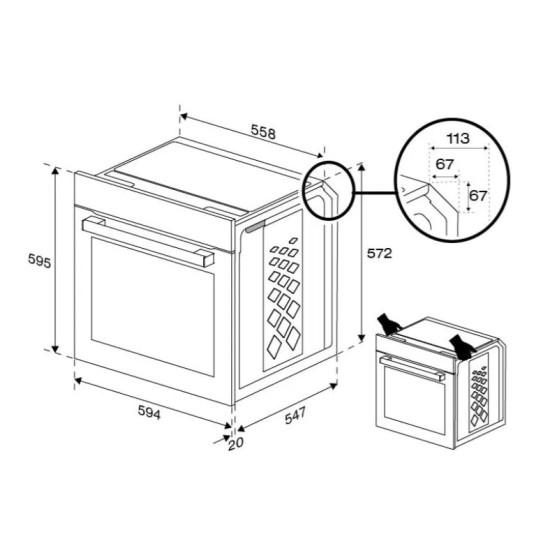 Beko BBIS17300BCS beépíthető sütő, 72L, 59.4x56.7x59.5 cm, fekete szín