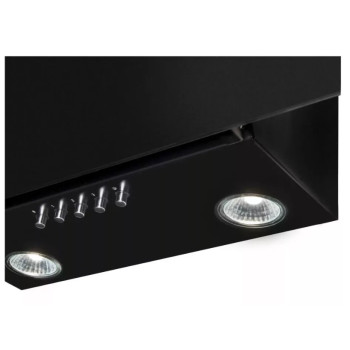 Amica OKC624S beépíthető falra szerelhető döntött kürtös konyhai elszívó, 60x35x133 cm, feketére festett acél szín 