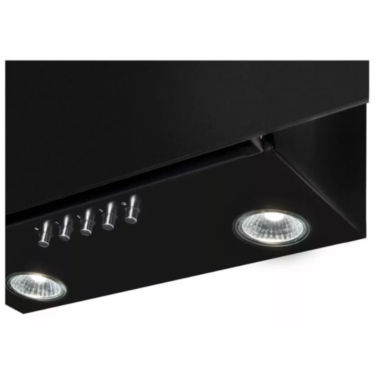 Amica OKC624S beépíthető falra szerelhető döntött kürtös konyhai elszívó, 60x35x133 cm, feketére festett acél szín 