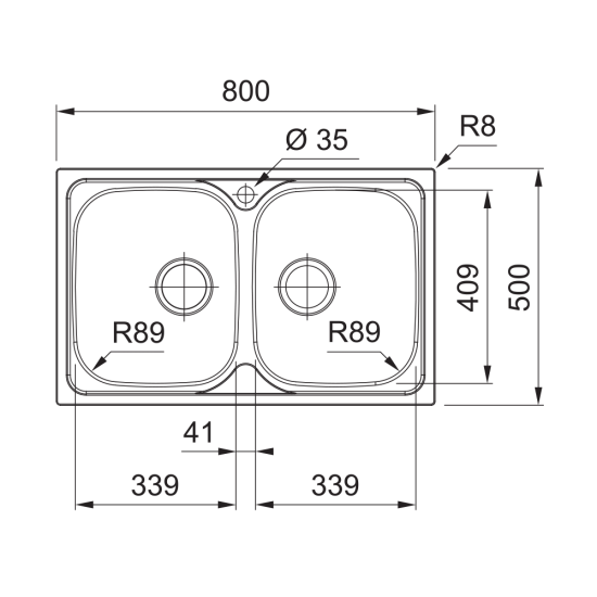 Franke SKX 620-80 mosogatótálca, inox, 80x50 cm, 101.0712.131
