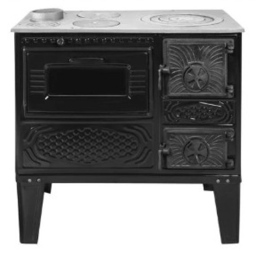 Hunor YTK 210 sparhelt fekete balos 7,85 kW, öntvény tűztérrel, 81x40x75 cm 