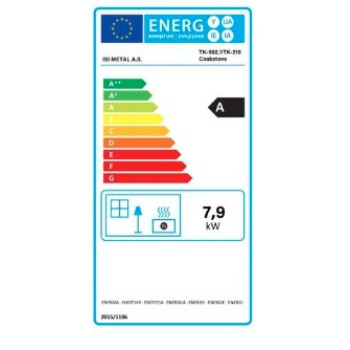Hunor YTK 210 sparhelt fekete balos 7,85 kW, öntvény tűztérrel, 81x40x75 cm 