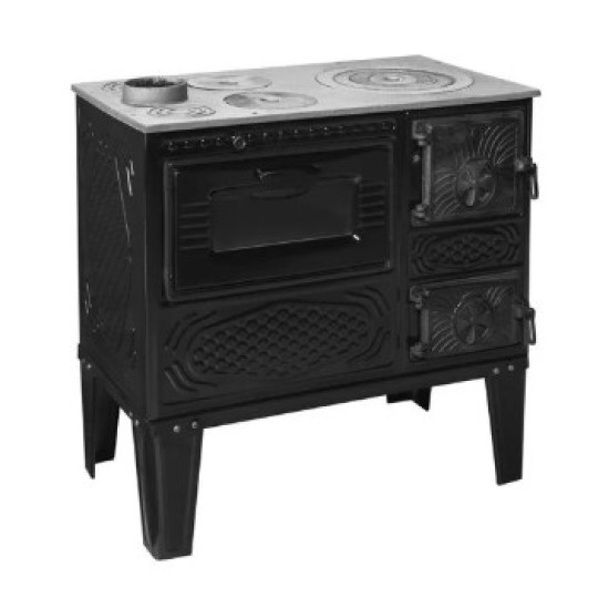 Hunor YTK 210 sparhelt fekete balos 7,85 kW, öntvény tűztérrel, 81x40x75 cm 