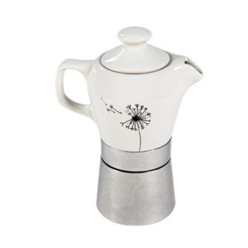 Fatima Édeskettes kotyogós 2 személyes kávéfőző  virág mintás porcelán felsőrésszel