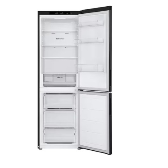 LG GBV21L0EEP alulfagyasztós kombinált hűtőszekrény, 234/110L, Smart Inverter Kompresszor, 59.5x68.2x186 cm, matt éjfekete szín 