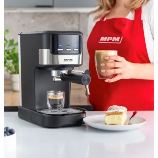 MPM MKW-13 presszó kávéfőző, 1100W, 1.2L, fekete szín 