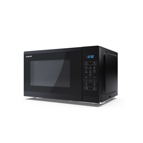 Sharp YC-MS252AE-B mikrohullámú sütő, 25L, 900W, fekete szín 