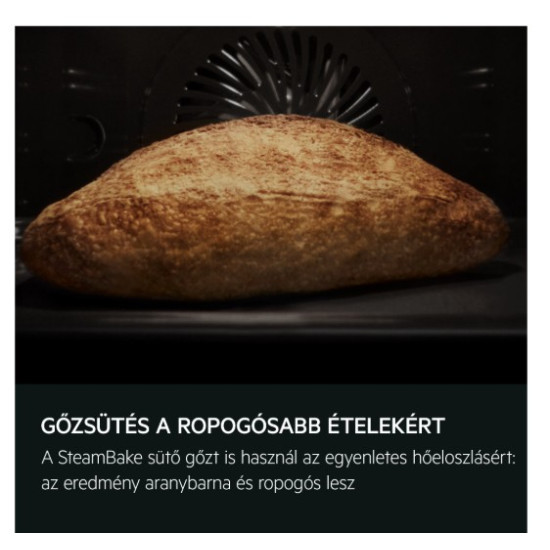 AEG OA5CB31SM beépíthető  SteamBake gőz sütő, AquaClean, katalitikus, 72l, maghőmérő, teleszkópos sütősínnel, 59.4x56.9x59.4 cm, inox 