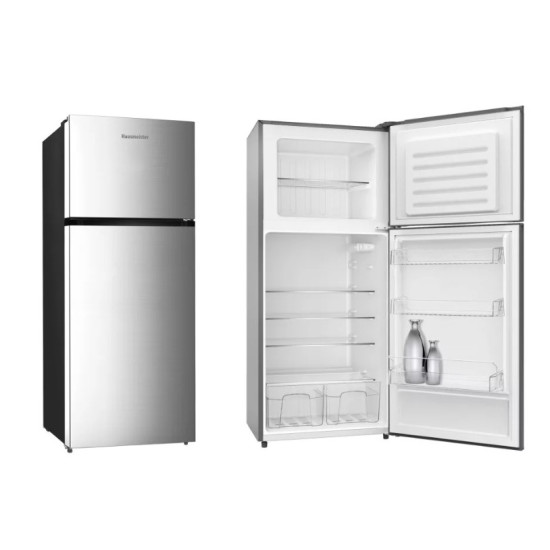 Hausmeister HM3227 felülfagyasztós kombinált hűtőszekrény, 296/97L,69.5x63.5x173 cm, inox 
