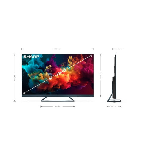Sharp 55FQ5EG 4K UHD Smart QLED TV, 55", 139.7 cm