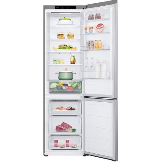 LG GBV22L0EPY No Frost alulfagyasztós kombinált hűtőszekrény, Smart Inverter Kompresszor, 277/110L, prime ezüst, 59.5x68.2x203 cm