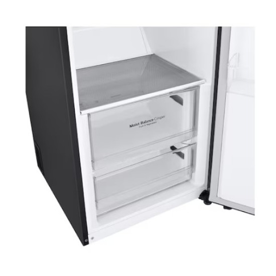 LG GLT51MCGSF egyajtós hűtőszekrény, 386L, Lineáris Inverter Kompresszor, 59.5x70.7x186 cm, matt fekete szín