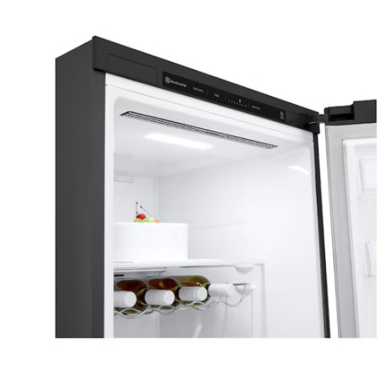 LG GLT51MCGSF egyajtós hűtőszekrény, 386L, Lineáris Inverter Kompresszor, 59.5x70.7x186 cm, matt fekete szín