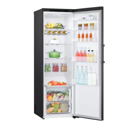 LG GLT51MCGSF egyajtós hűtőszekrény, 386L, Lineáris Inverter Kompresszor, 59.5x70.7x186 cm, matt fekete szín