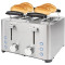 Proficook PC-TA 1252 kenyérpirító, 4 szeletes, 1500W, inox, retro design, kiolvasztás, melegítő funkcióval