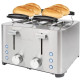 Proficook PC-TA 1252 kenyérpirító, 4 szeletes, 1500W, inox, retro design, kiolvasztás, melegítő funkcióval