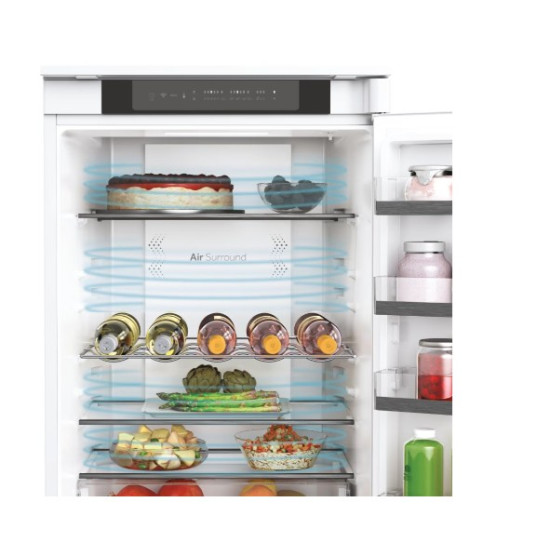 Haier HBW5518E No Frost beépíthető alulfagyasztós kombinált hűtőszekrény, 186/62L,Wifi, inverter kompresszor, 54x54.5x177.2 cm