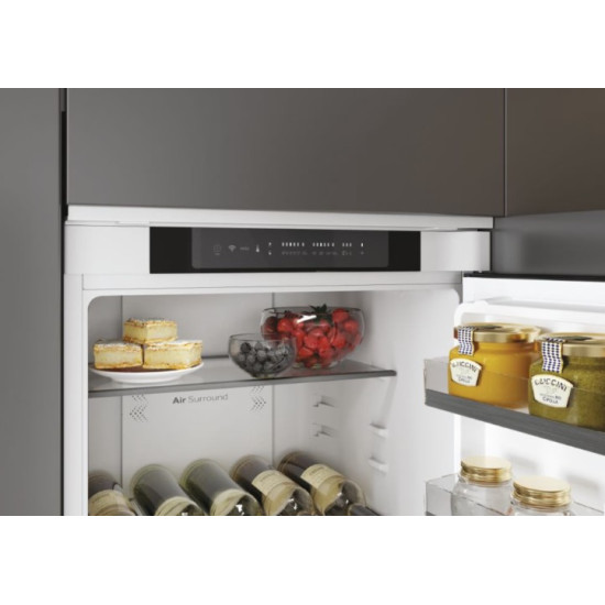 Haier HBW5518E No Frost beépíthető alulfagyasztós kombinált hűtőszekrény, 186/62L,Wifi, inverter kompresszor, 54x54.5x177.2 cm