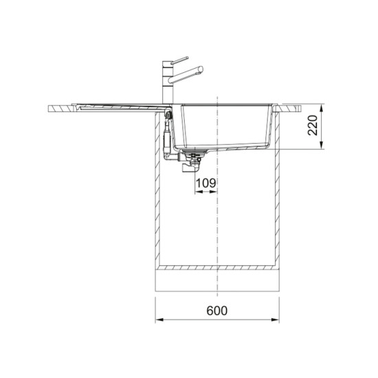 Franke UBG 611-100 A matt fekete mosogatótálca, távvezérlővel, 100x22x55 cm, 114.0682.530
