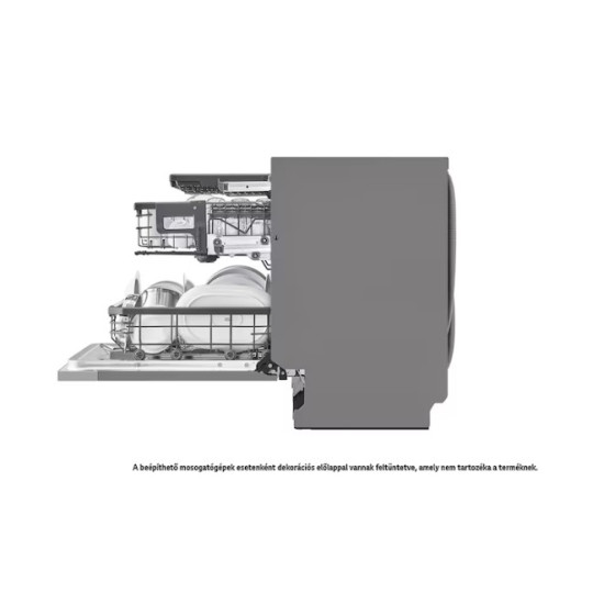 LG DB476TXS teljesen beépíthető mosogatógép, 14 teríték, inverter motor, Wifi, automatikus ajtónyitás, 3 kosár, 59.8x55.4x81.5 cm, inox
