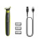 Philips QP2724/23 OneBlade 360 rezgőkéses borotva, száraz és nedves használat, limezöld/grafitszürke szín 